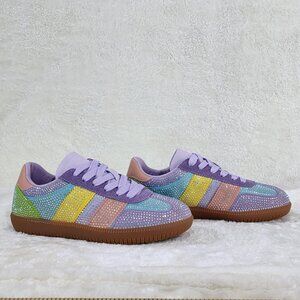 Berness - Women's Pastel Multi - Color Low Top Rhinestone Sneakers